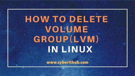 delete volume group linux.